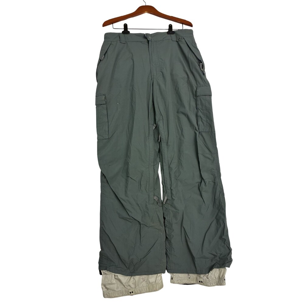 686 Smarty Cargo Snowboard Ski Pants Men's L Gray Insulated Y2K Distressed